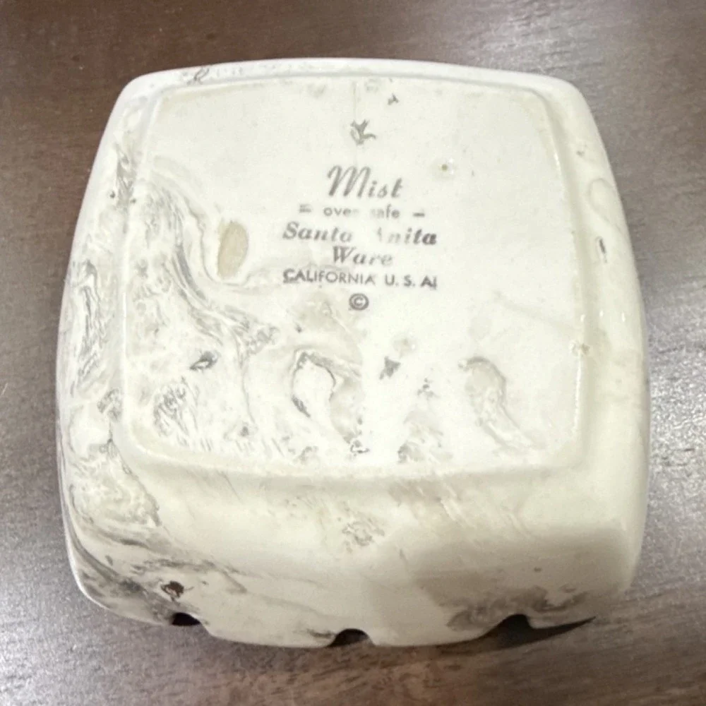Vintage Santa Anita Ware Mist Ceramic ash tray White Gray Bathroom